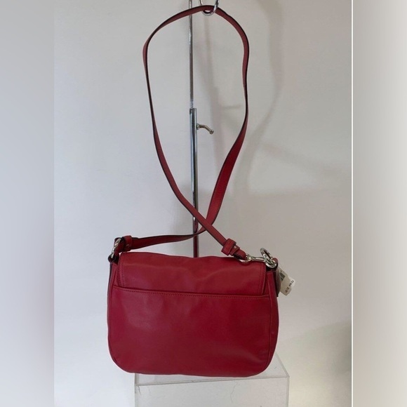 Coach Taylor Mini Flap Crossbody Berry Red Leather Purse - Picture 11 of 16